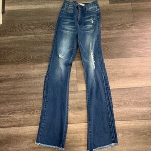 Women's Blue Distressed Jeans